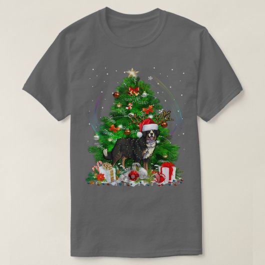 Bernese Mountain Dog kerstboom Light Pajama D T-shirt (Design voorkant)