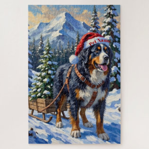 Bernese Mountain Dog Kerstboom Transporteur Hoed Legpuzzel