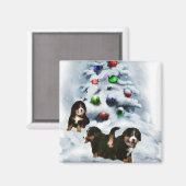Bernese Mountain Dog-kerstcadeaus Magneet (Voorkant / Achterkant)