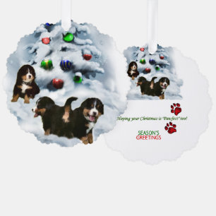 Bernese Mountain Dog-kerstcadeaus Ornament Kaart