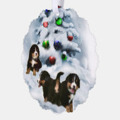 Bernese Mountain Dog-kerstcadeaus Ornament Kaart (Links)