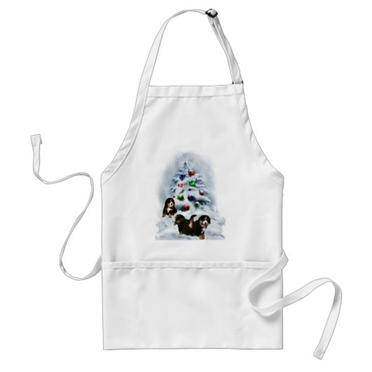 Bernese Mountain Dog-kerstcadeaus Standaard Schort (Voorkant)