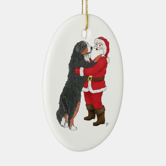 Bernese Mountain Dog-kerstgroet Keramisch Ornament (Rechts)