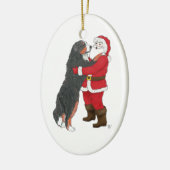 Bernese Mountain Dog-kerstgroet Keramisch Ornament (Links)