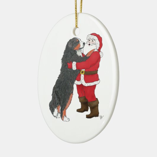 Bernese Mountain Dog-kerstgroet Keramisch Ornament (Links)