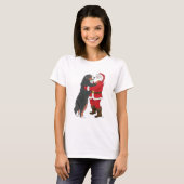 Bernese Mountain Dog-kerstgroet T-shirt (Voorkant volledig)