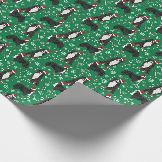 Bernese Mountain Dog-kersthond Cadeaupapier (Hoek)