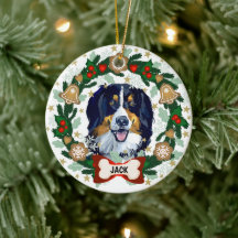 Bernese Mountain Dog Kersthond Cookie Wreath