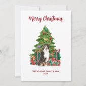Bernese Mountain Dog-kerstkaart Feestdagenkaart (Voorkant)