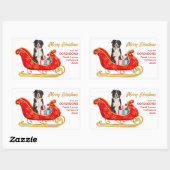Bernese Mountain Dog-kerstkledij Rechthoekige Sticker (Vel)