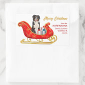 Bernese Mountain Dog-kerstkledij Rechthoekige Sticker (Tas)