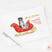 Bernese Mountain Dog-kerstkledij Rechthoekige Sticker (Envelop)