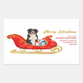 Bernese Mountain Dog-kerstkledij Rechthoekige Sticker