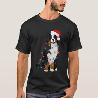 Bernese Mountain Dog kerstlights Xmas Dog Lov T-shirt