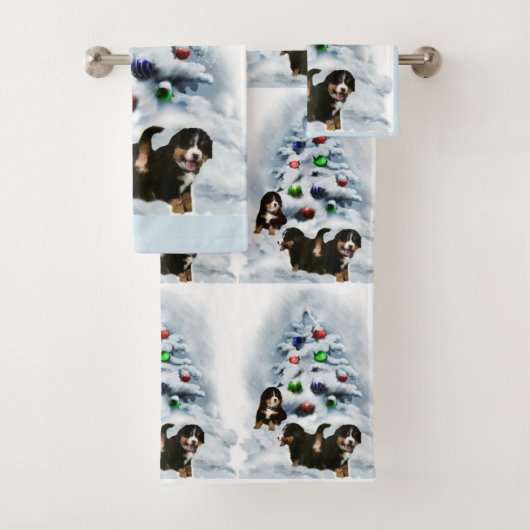 Bernese Mountain Dog Kerstmis Bad Handdoek (Insitu)