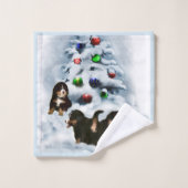 Bernese Mountain Dog Kerstmis Bad Handdoek (Wasdoekje)