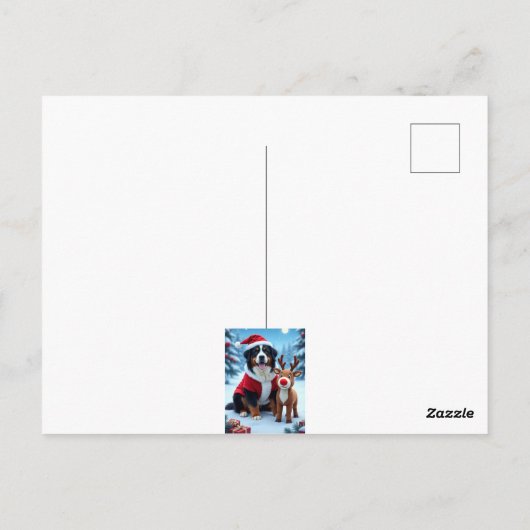 Bernese Mountain Dog Kerstmis Briefkaart (Achterkant)