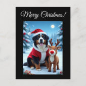 Bernese Mountain Dog Kerstmis Briefkaart (Voorkant)
