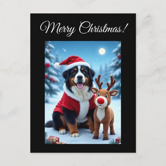 Bernese Mountain Dog Kerstmis Briefkaart (Voorkant)