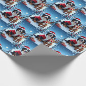 Bernese Mountain Dog Kerstmis Cadeaupapier (Hoek)