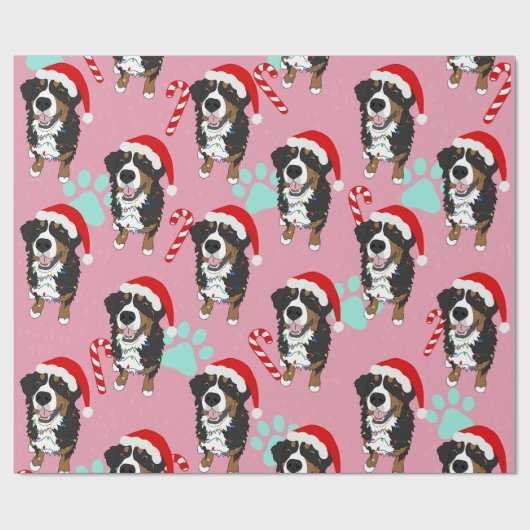 Bernese Mountain Dog Kerstmis Cadeaupapier (Vlak)