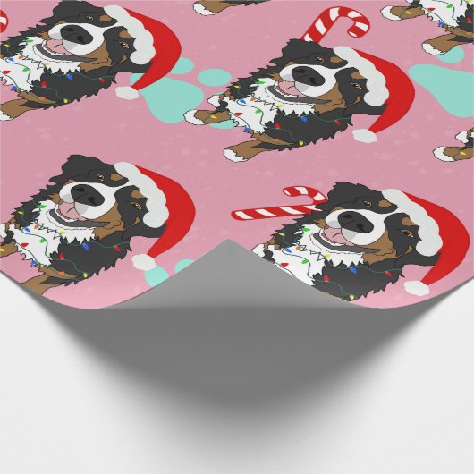 Bernese Mountain Dog Kerstmis Cadeaupapier (Hoek)