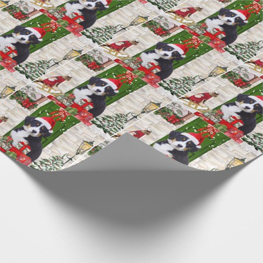 Bernese Mountain Dog Kerstmis Cadeaupapier (Hoek)