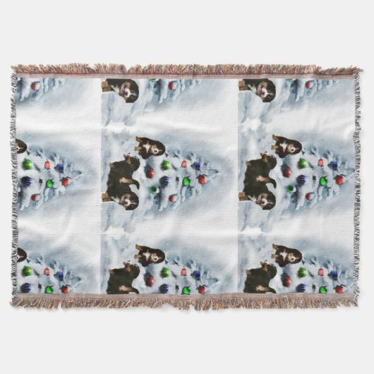 Bernese Mountain Dog Kerstmis Deken (Voorkant)