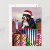 Bernese Mountain Dog Kerstmis Feestdagenkaart (Voorkant / Achterkant)