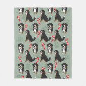 Bernese Mountain Dog Kerstmis Fleece Deken (Voorkant)