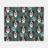 Bernese Mountain Dog Kerstmis Fleece Deken (Voorkant (Horizontaal))