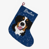 Bernese Mountain Dog Kerstmis Grote Kerstsok (Voorkant (Hangend))