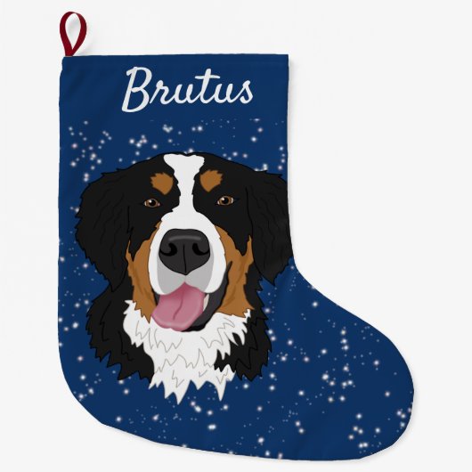 Bernese Mountain Dog Kerstmis Grote Kerstsok (Voorkant)