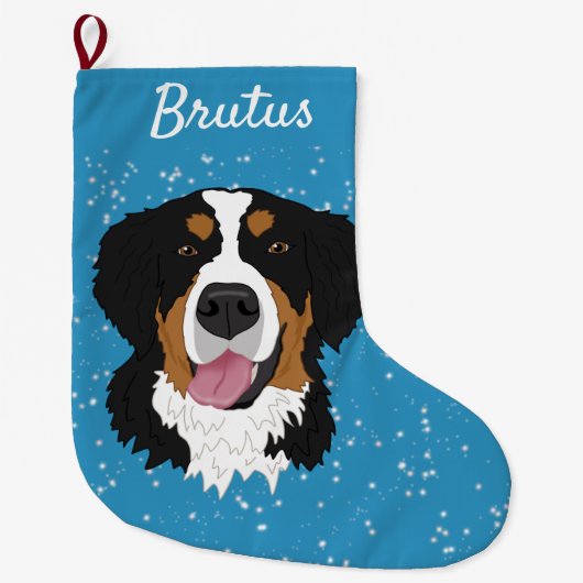 Bernese Mountain Dog Kerstmis Grote Kerstsok (Voorkant)