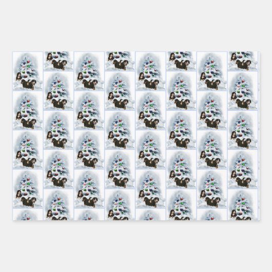 Bernese Mountain Dog Kerstmis Inpakpapier Vel (Voorkant 3)