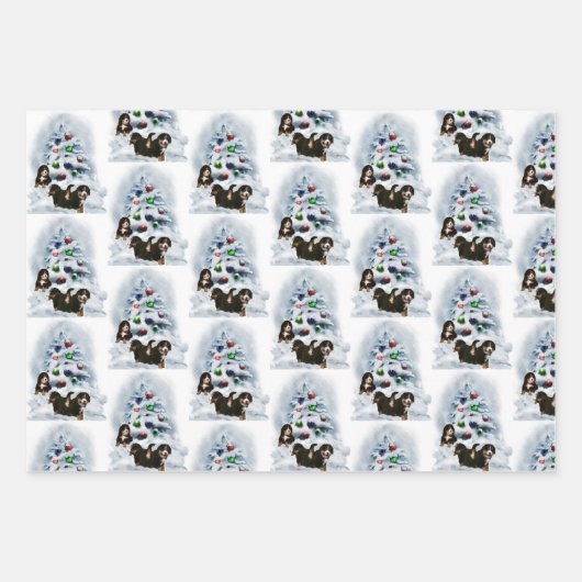 Bernese Mountain Dog Kerstmis Inpakpapier Vel (Voorkant 2)