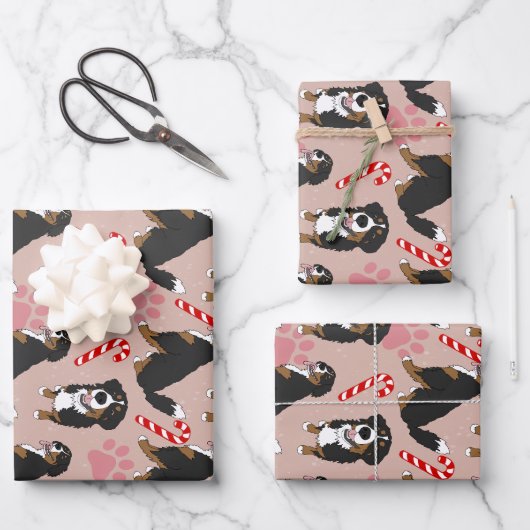 Bernese Mountain Dog Kerstmis Inpakpapier Vel (Voorkant)