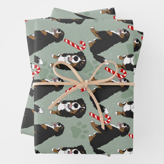 Bernese Mountain Dog Kerstmis Inpakpapier Vel (In situ)