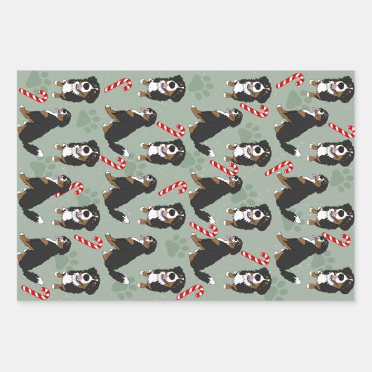 Bernese Mountain Dog Kerstmis Inpakpapier Vel (Voorkant)