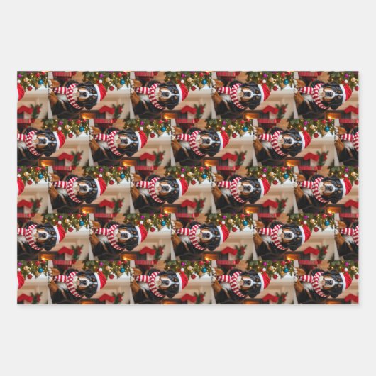 Bernese Mountain Dog Kerstmis Inpakpapier Vel (Voorkant 2)