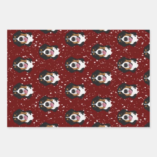 Bernese Mountain Dog Kerstmis  Inpakpapier Vel (Voorkant 3)