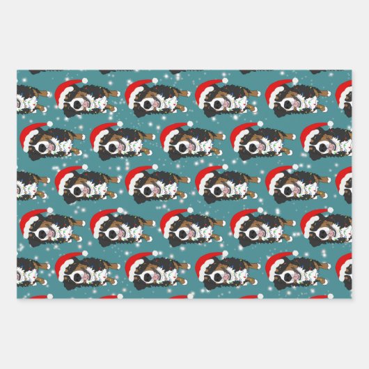 Bernese Mountain Dog Kerstmis Inpakpapier Vel (Voorkant 2)