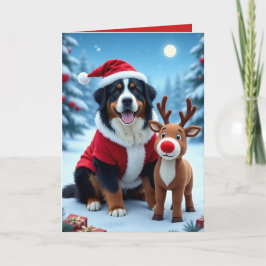 Bernese Mountain Dog Kerstmis Kaart