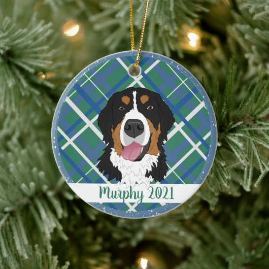 Bernese Mountain Dog Kerstmis Keramisch Ornament (Boom)