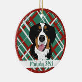 Bernese Mountain Dog Kerstmis Keramisch Ornament (Rechts)