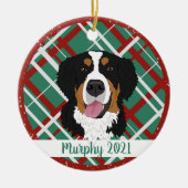 Bernese Mountain Dog Kerstmis Keramisch Ornament (Voorkant)
