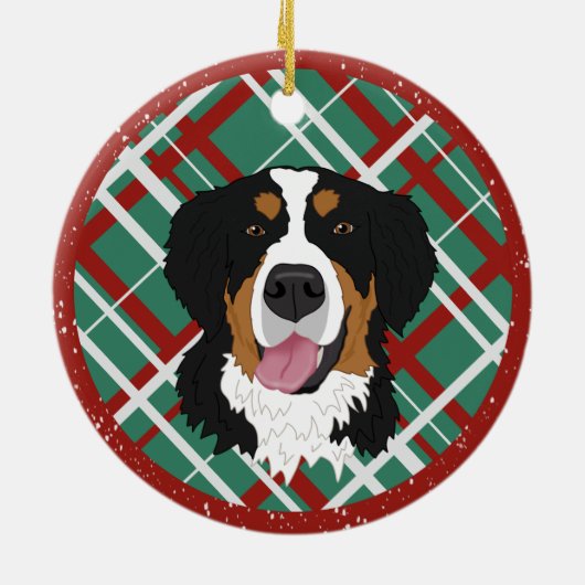 Bernese Mountain Dog Kerstmis Keramisch Ornament (Achterkant)