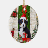 Bernese Mountain Dog Kerstmis Keramisch Ornament (Rechts)
