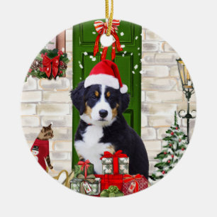 Bernese Mountain Dog Kerstmis Keramisch Ornament
