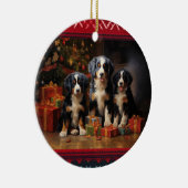 Bernese Mountain Dog Kerstmis Keramisch Ornament (Rechts)
